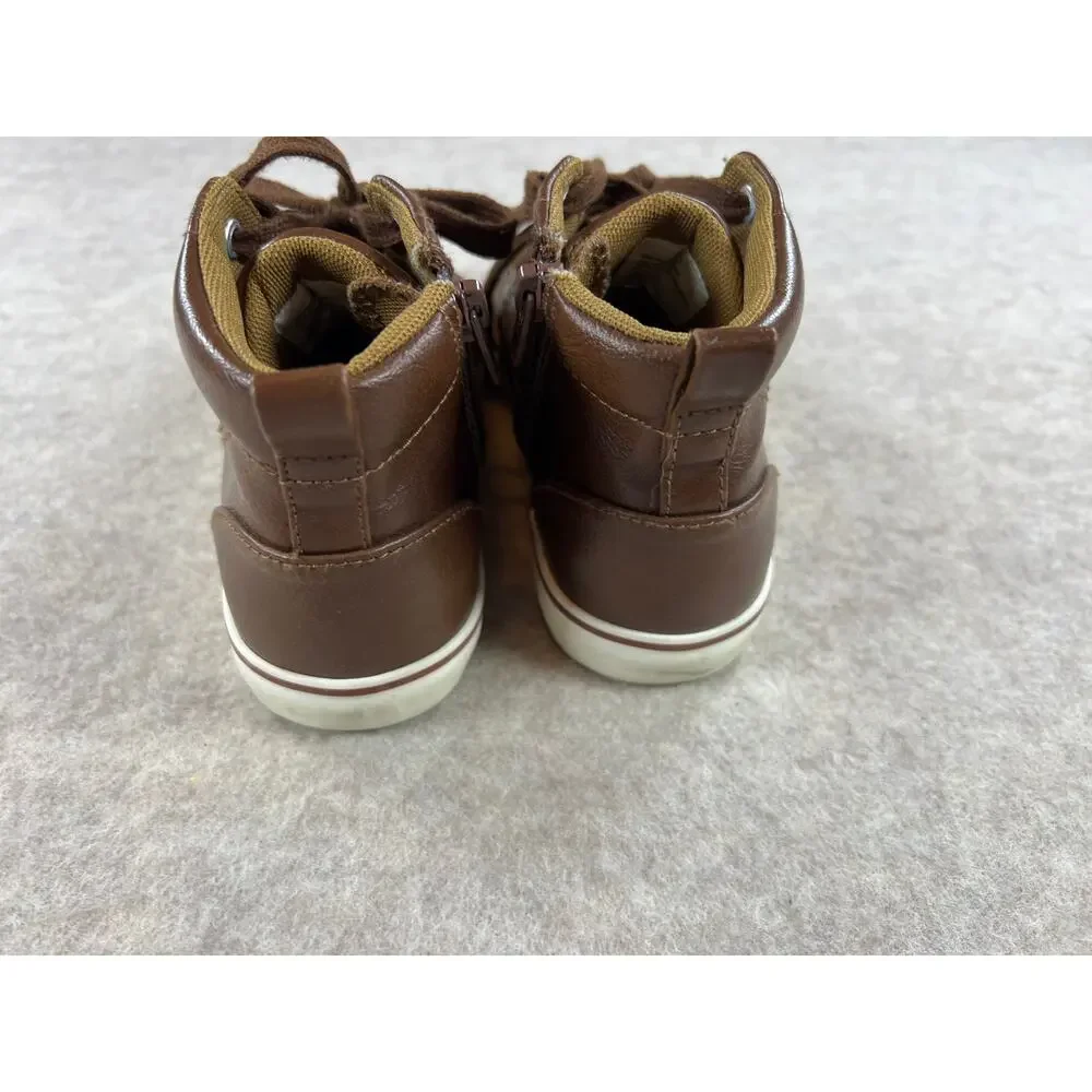 Cat & Jack Florian Brown High Top Sneakers Boys Size 2